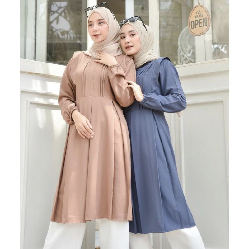 Atasan terbaru/Atasan muslim PEVITA/GAMIS LONG TUNIK model terbaru/termurah/kekinian/termurah/dengan bahan CRINKEL AIR FLOW