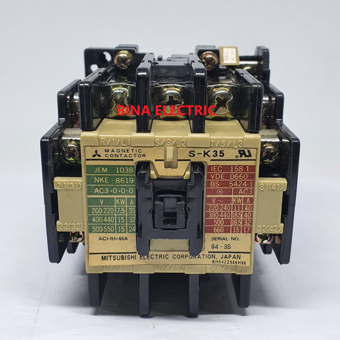 Contactor Mitsubishi S-K35 SK-35 SK35 3P 60A 380V Kontaktor Mitsubishi Termurah