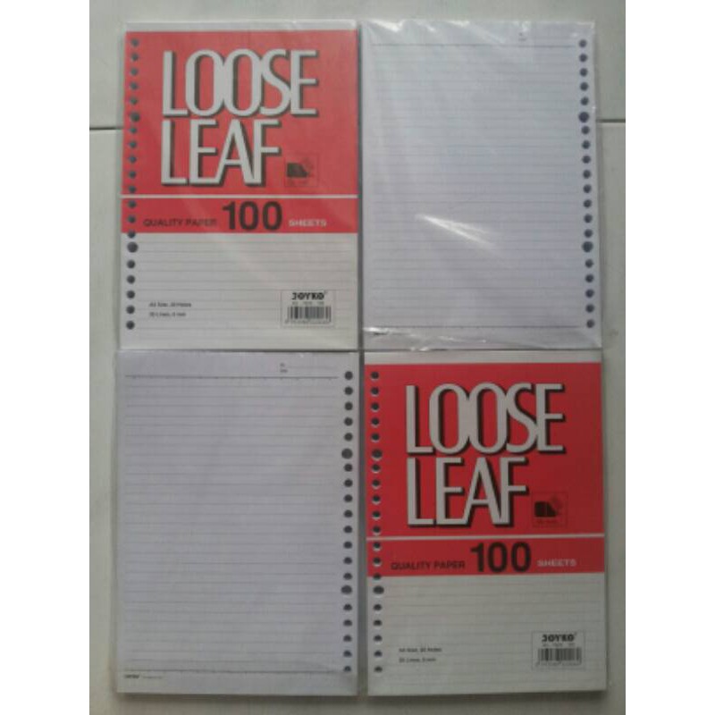 

Terlaris Loose Leaf Joyko A5 100 lembar Isi Refill Kertas File Murah Grosir