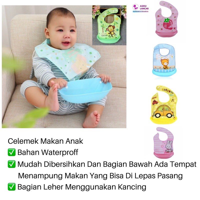 Celemek Slabber Anak bayi plastik waterproof import