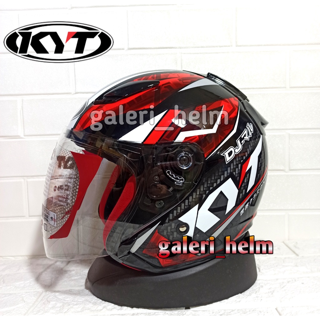 HELM KYT DJ MARU #15 BLACK RED/HELM KYT HALF FACE