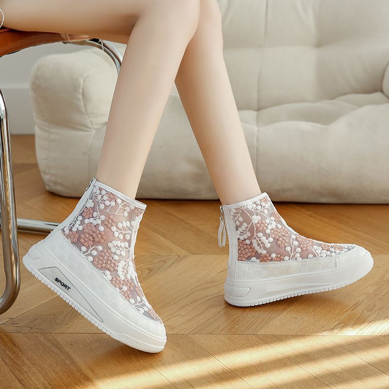 Permata Sepatu Boots Wanita E62 Women Shoes Boots Brokat Korean Style Import