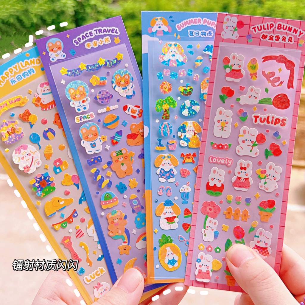 

BeeWell 1 Lembar Stiker Sticker Lucu Motif Bear Kelinci Untuk Dekorasi Journaling Stiker DIY