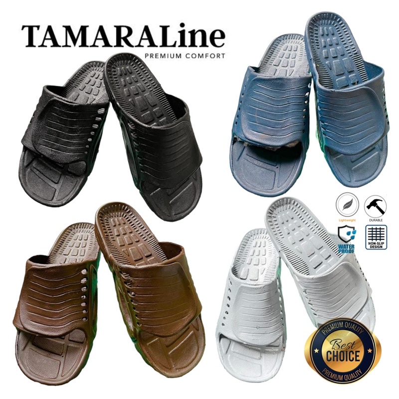 Sandal Selop Slide Slip on Karet Pria Dewasa / Remaja - TAMARALINE 59 / Bahan Premium Lentur Empuk Ringan Kuat Anti Slip Anti Air Model Sandal Casual Santai Rumah Hotel Outdoor Kamar Mandi Murah Original