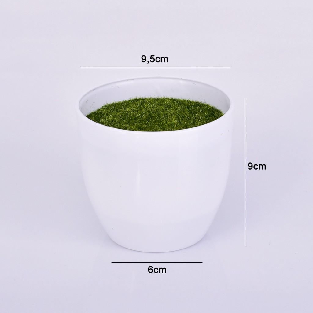 COD / F&G POT BUNGA PLASTIK MODEL BULAT PETAK LOVE WARNA PUTIH P9991-BULAT B