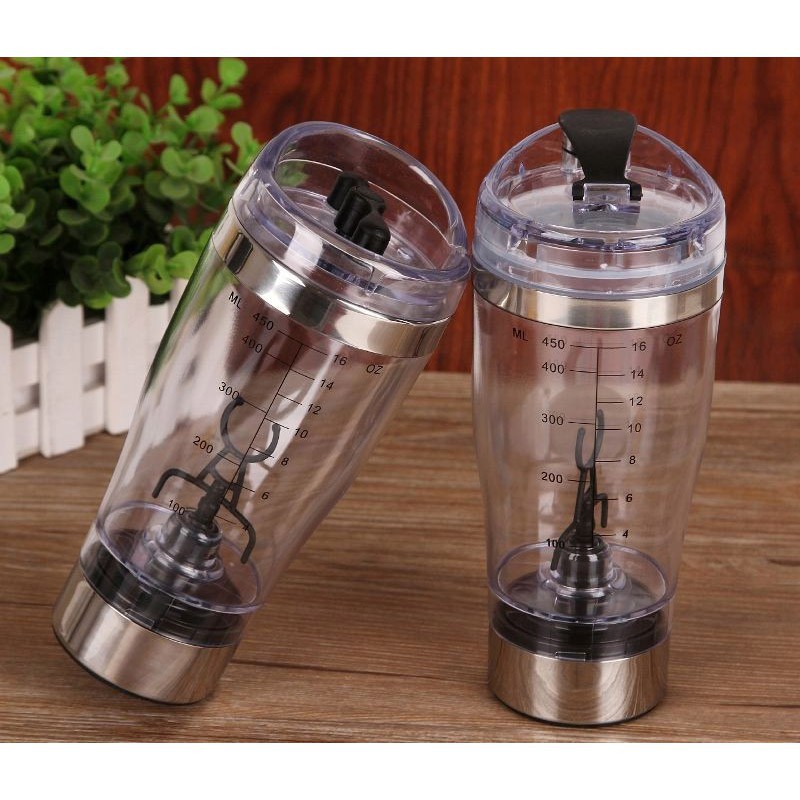 Grab medan Botol Minum Protein Electric Shaker Portable Otomatis 450ml - 1505