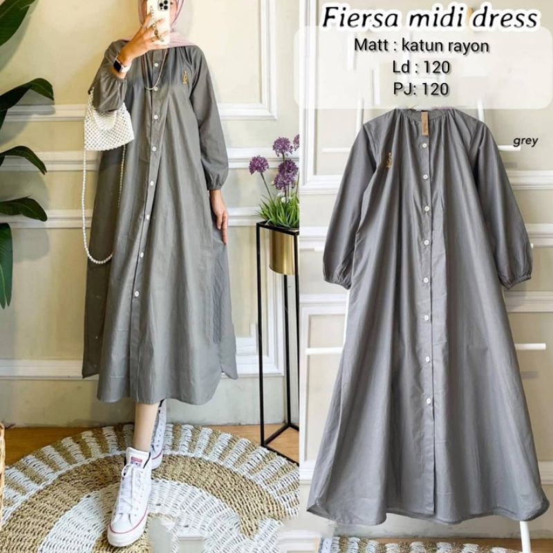 FIERSA Long Tunik Katun Rayon Polos / Rachel /. Pakaian Wanta Long Tunik Terbaru Kekinan / Fashion Muslim Weanita /firsa midi dres tunic rayon polos kancing aktif