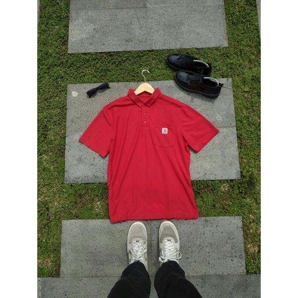 carhartt polo tshirt red cherry