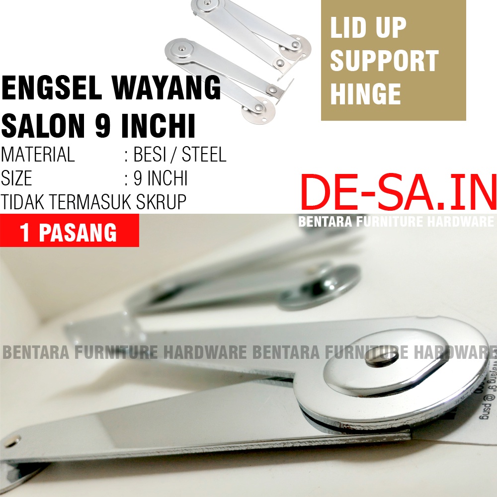 9 INCHI ENGSEL WAYANG SALON SIKUTAN - LID UP SUPPORT HINGE STAY 9&quot;