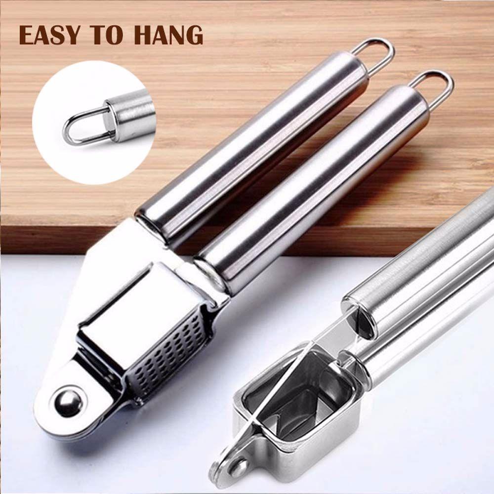 [Elegan] Garlic Press Stainless Steel Manual Masher Squeezer Hand Held Aksesoris Dapur