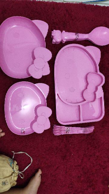 Piring Makan/piring Sup Karakter Hello Kitty 9
