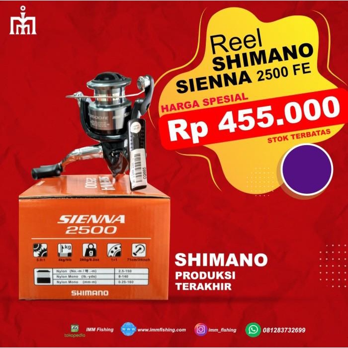 Pancing | Reel Shimano Sienna 2500 Fe