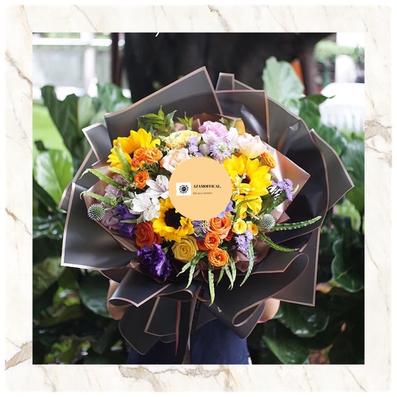 FLOWER WRAPPING LIS GOLD COLOR (ECER) TRANSPARENT CELLOPHANE KERTAS BUKET BUNGA HAND BOUQUET