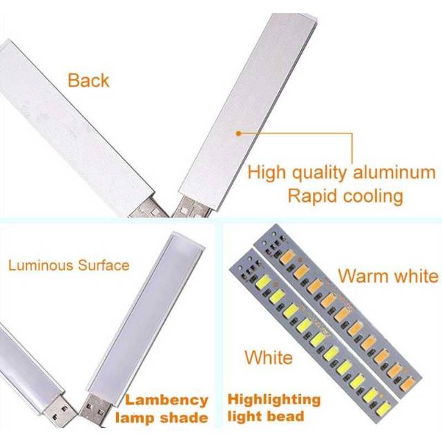 KR Lampu Belajar LED Strip Portable USB 24 LED 12W