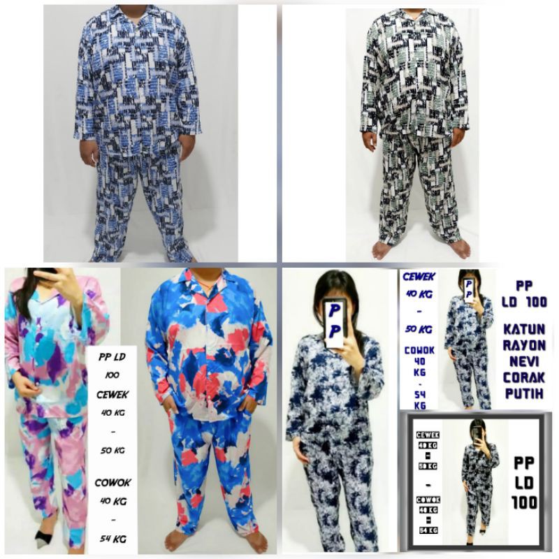 baju tidur tie dye couple / lengan panjang dan pendek set piyama rayon anak setelan pajamas viscose