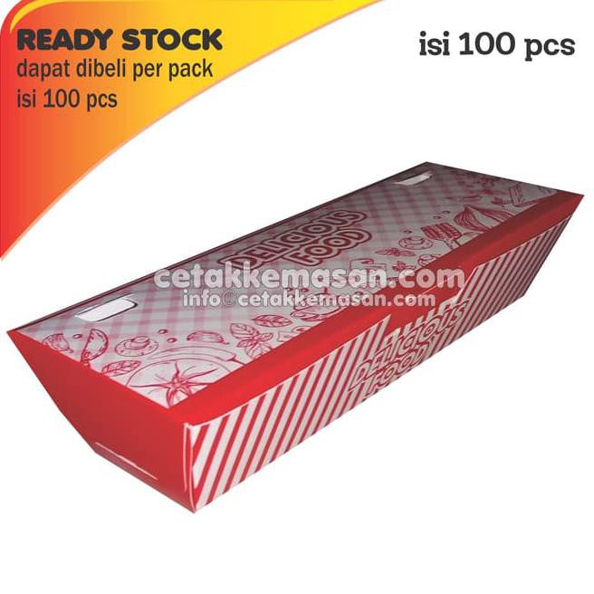 

Y77X DUS BOX SOSIS BAKAR ADA TUTUP UK 16 X 4 X 4 CM FOODGRAD XPQC