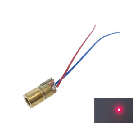 Laser Diode Dioda Merah Kepala Tembaga pointer Copper Head 6mm Red Dot