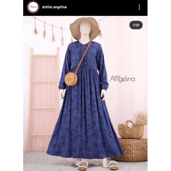 Atelier Angelina - Sarah Dress Winter Floral Navy XL