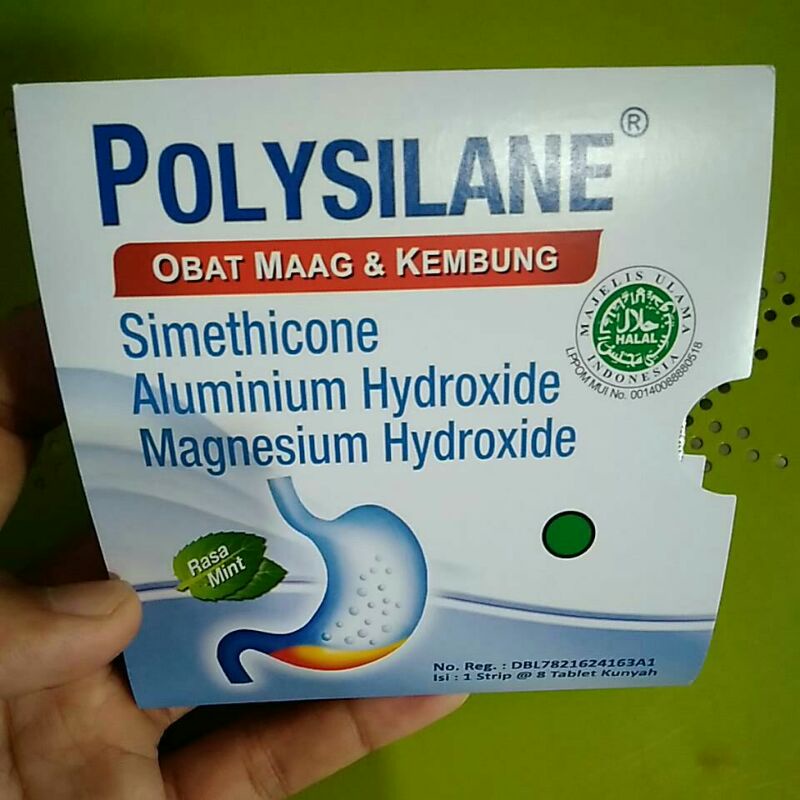 POLYSILANE® (OBAT MAAG DAN KEMBUNG) Isi 8 Tablet Kunyah