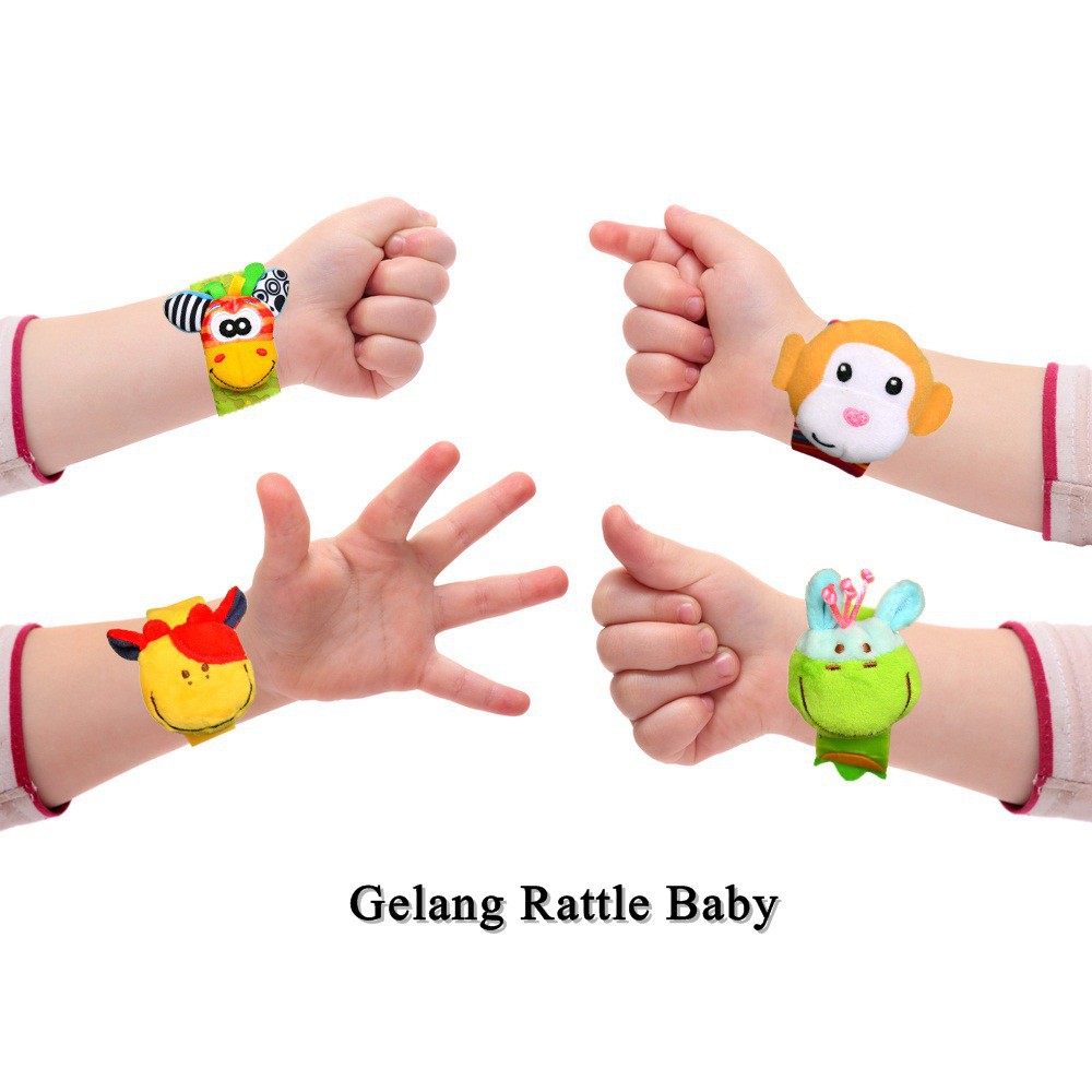 Gelang Bayi Rattle Animal / Gelang Boneka / Gelang Rattle