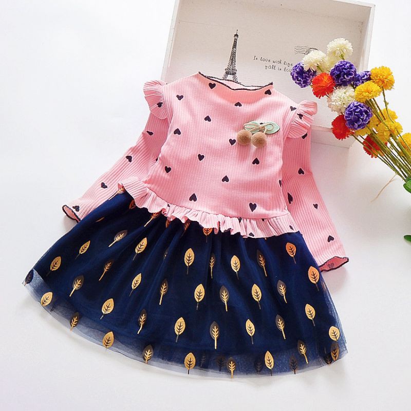 DR12-Dress Anak L.Panjang Print Love