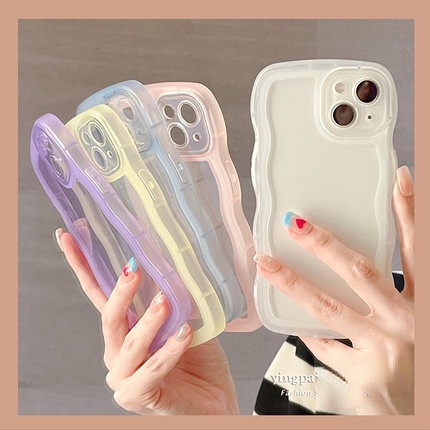 Casing iPhone 14 Pro MAX 13 12 11 Pro MAX IX XS MAX XR Full Cover Motif Gelombang Besar Warna Permen