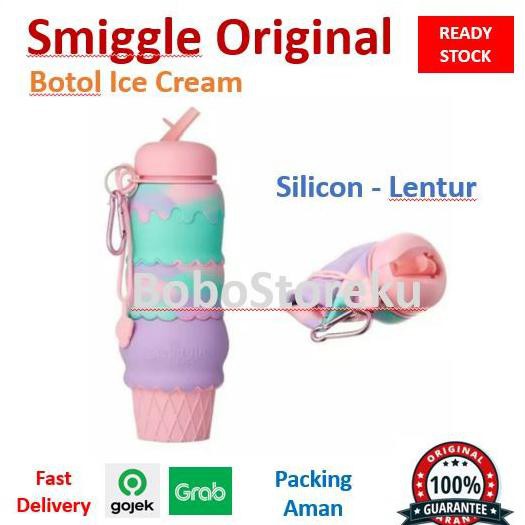 SMIGGLE BOTTLE ICE CREAM SILICON ORIGINAL - BOTOL MINUM SMIGGLE