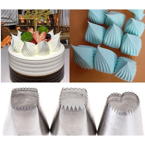 Square Rectangle Heart Icing Piping Nozzles (3pcs)