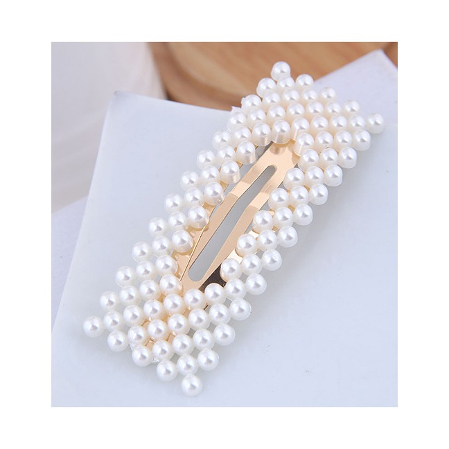 LRC Jepit Rambut Fashion Gold Pearl Hair Clip A58526