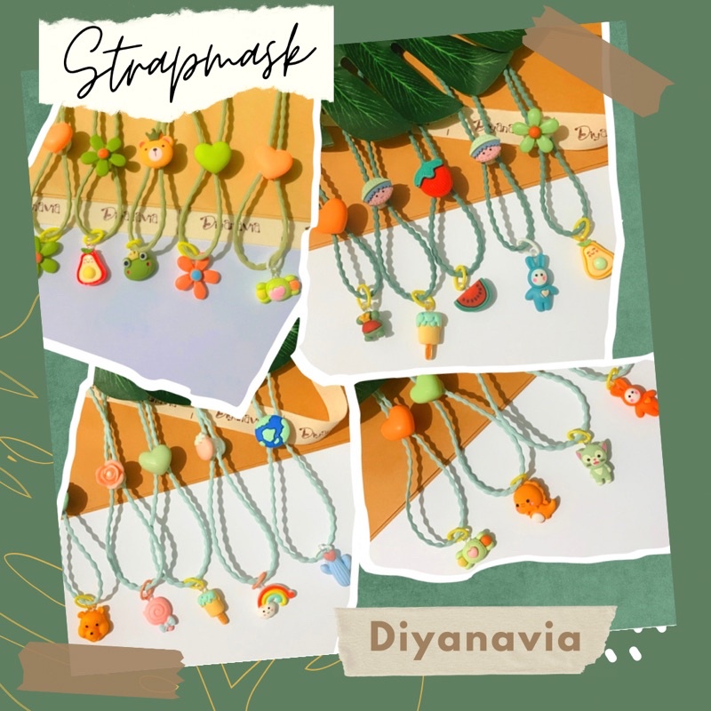 DIYANAVIA - GREEN Strap mask lucu aesthetic strapmask konektor connector mask tali masker strapmaske