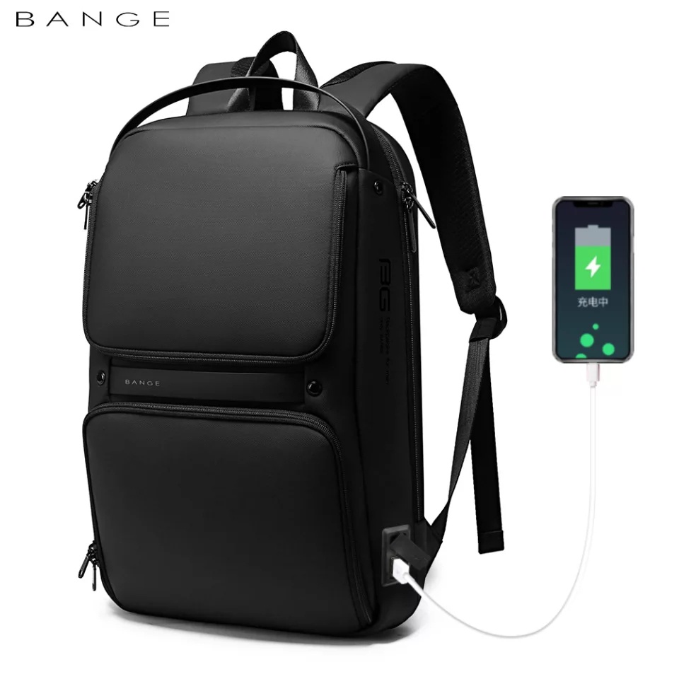 Tas Bange BG7261 Bag Backpack Ransel Laptop 15.6&quot; Inch Anti Air USB Slim