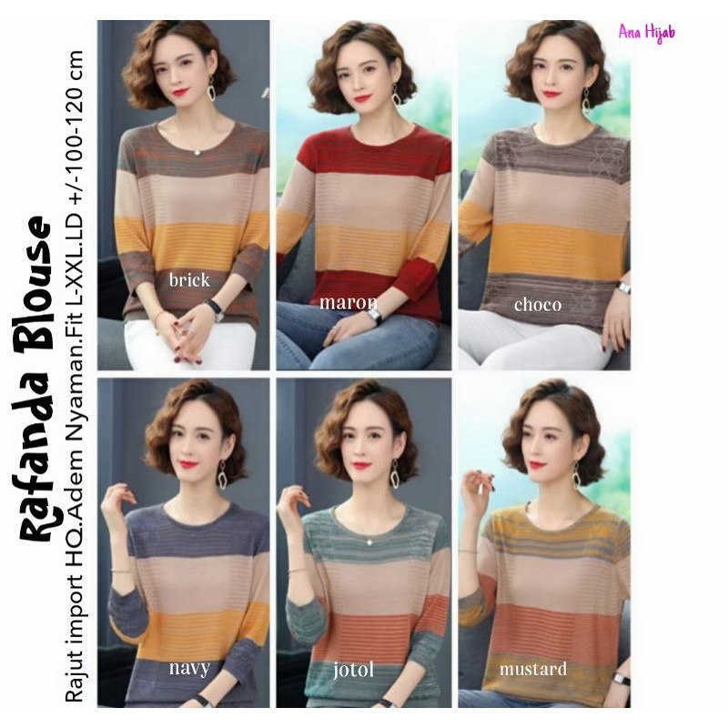 RAFANDA BLOUSE RAJUT IMPORT BY ANA HIJAB