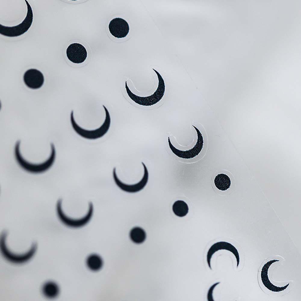 AUGUSTINA Agustina Stiker Nail Art Pesona Relief Awan Bulan Hitam Perekat DIY Alat Kuku