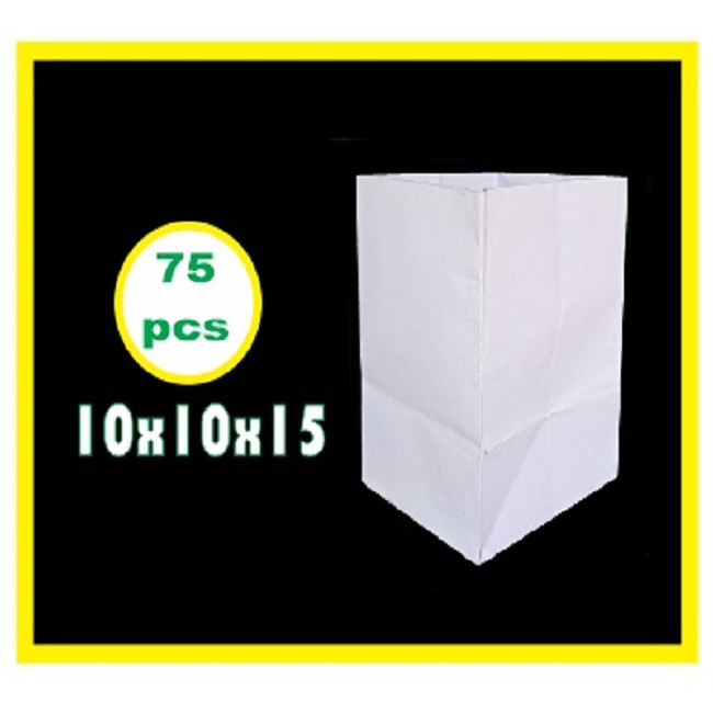 

75Pcs Tas Kertas 10X15 Paperbag Souvernir Paper Bag Kantong Polos Putih