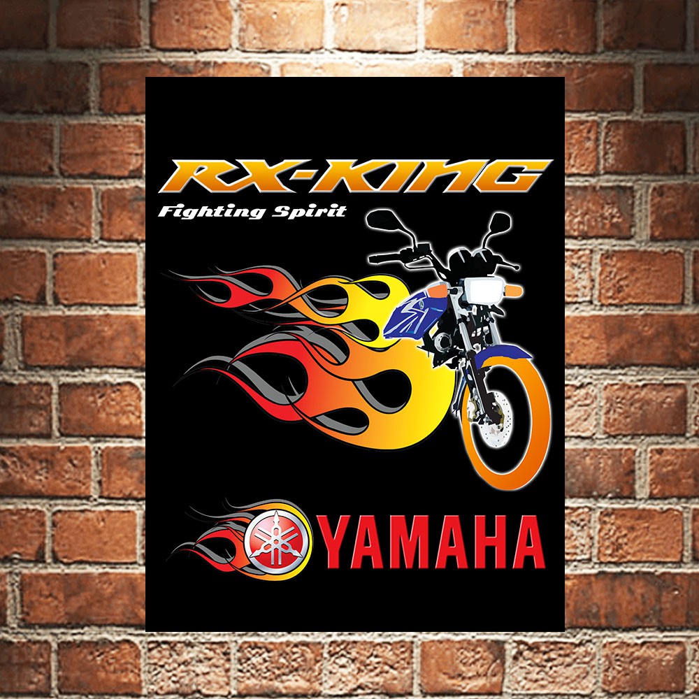 RX King Motor Jadul Poster Kayu Pajangan Dekorasi Dinding Rumah Wall Decor