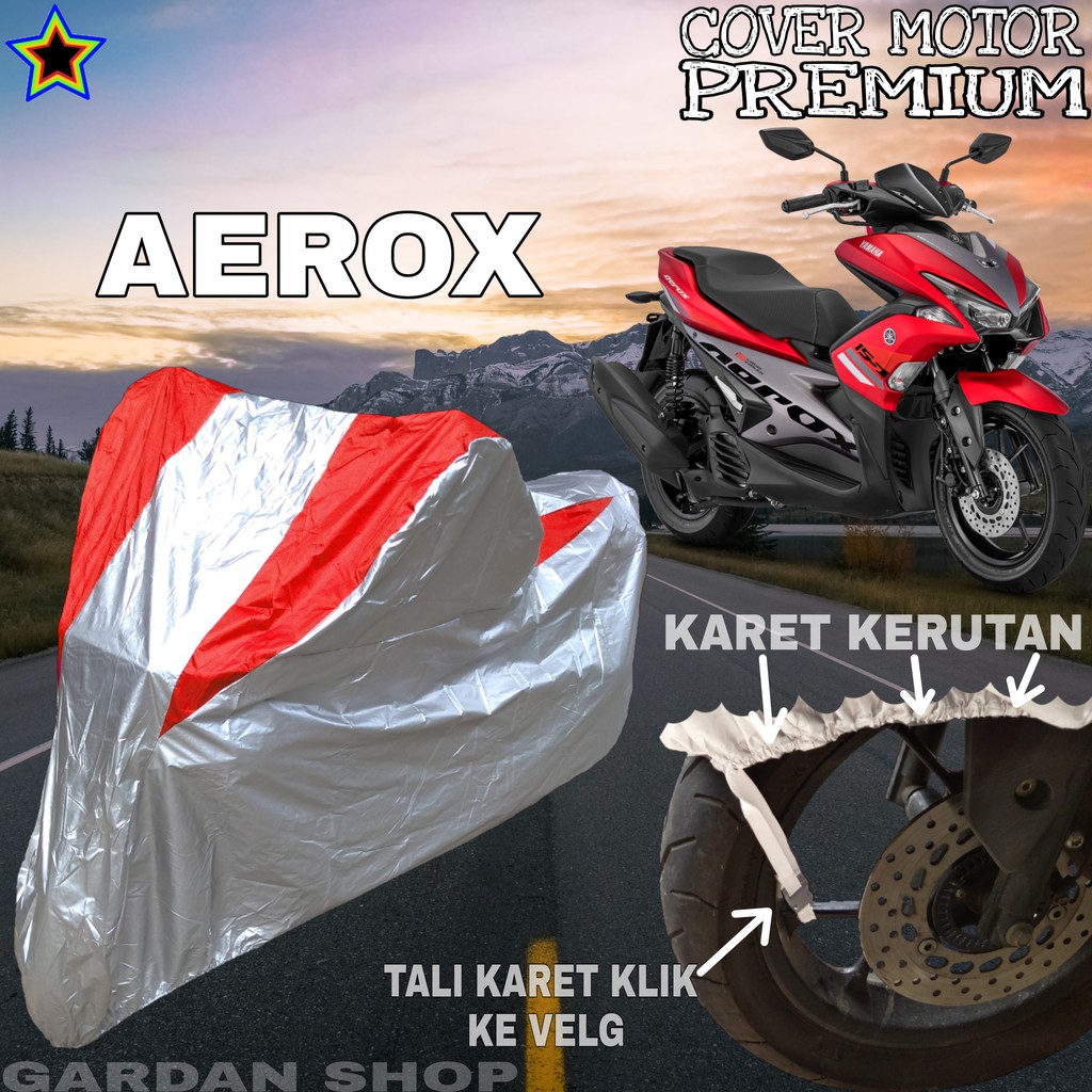 Sarung Motor AEROX Silver MERAH Body Cover Penutup Motor Aerox PREMIUM