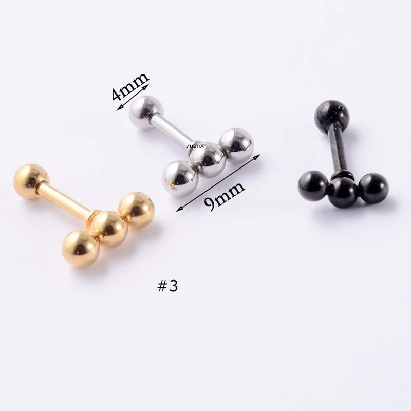 1 Piece Spring Hanger Shape Stainless Steel Helix Upper Lobe Piercing Earrings Stud