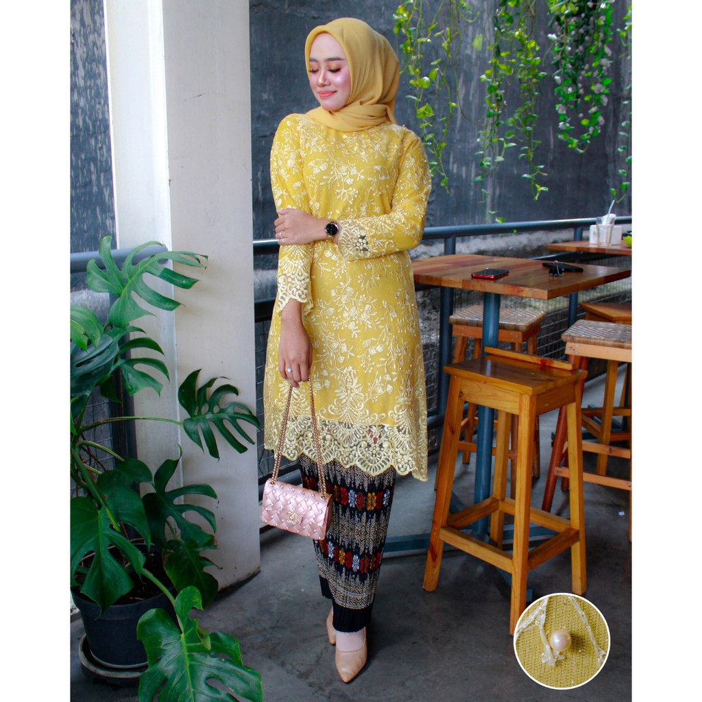 Kebaya Modern Tile Vania Setelan Rok Plisket