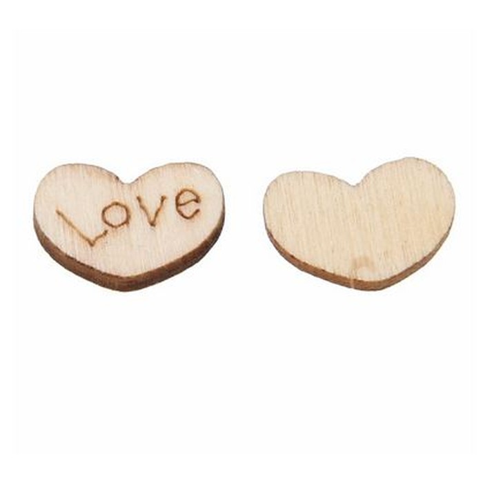 Wooden Love Heart Love Letter (50pcs)