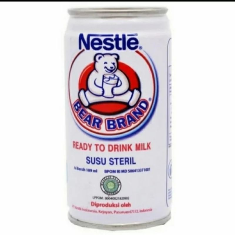 

BEAR BRAND SUSU BERUANG BEARBRAND NESTLE SUSU STERIL KALENG 189ML CAN