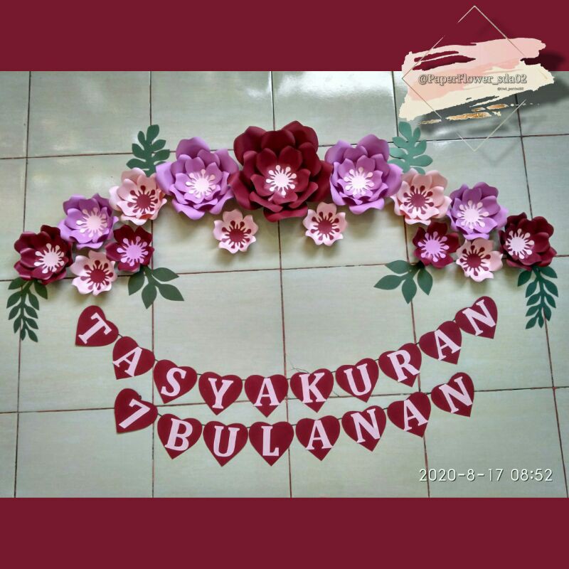 

FREE NAMA!!! 1 hari jadi !! Paper flower / dekorasi lamaran / akad / ulang taun / tingkepan,dll