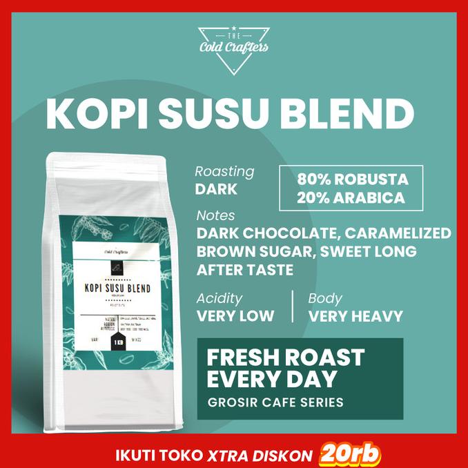 

Wholesale Espresso Kopi Susu Robusta Arabica Blend Coffee 1kg