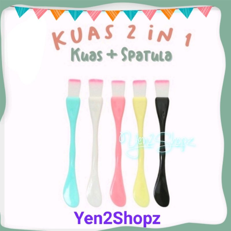 Kuas Masker 2 in 1 Kuas + Spatula