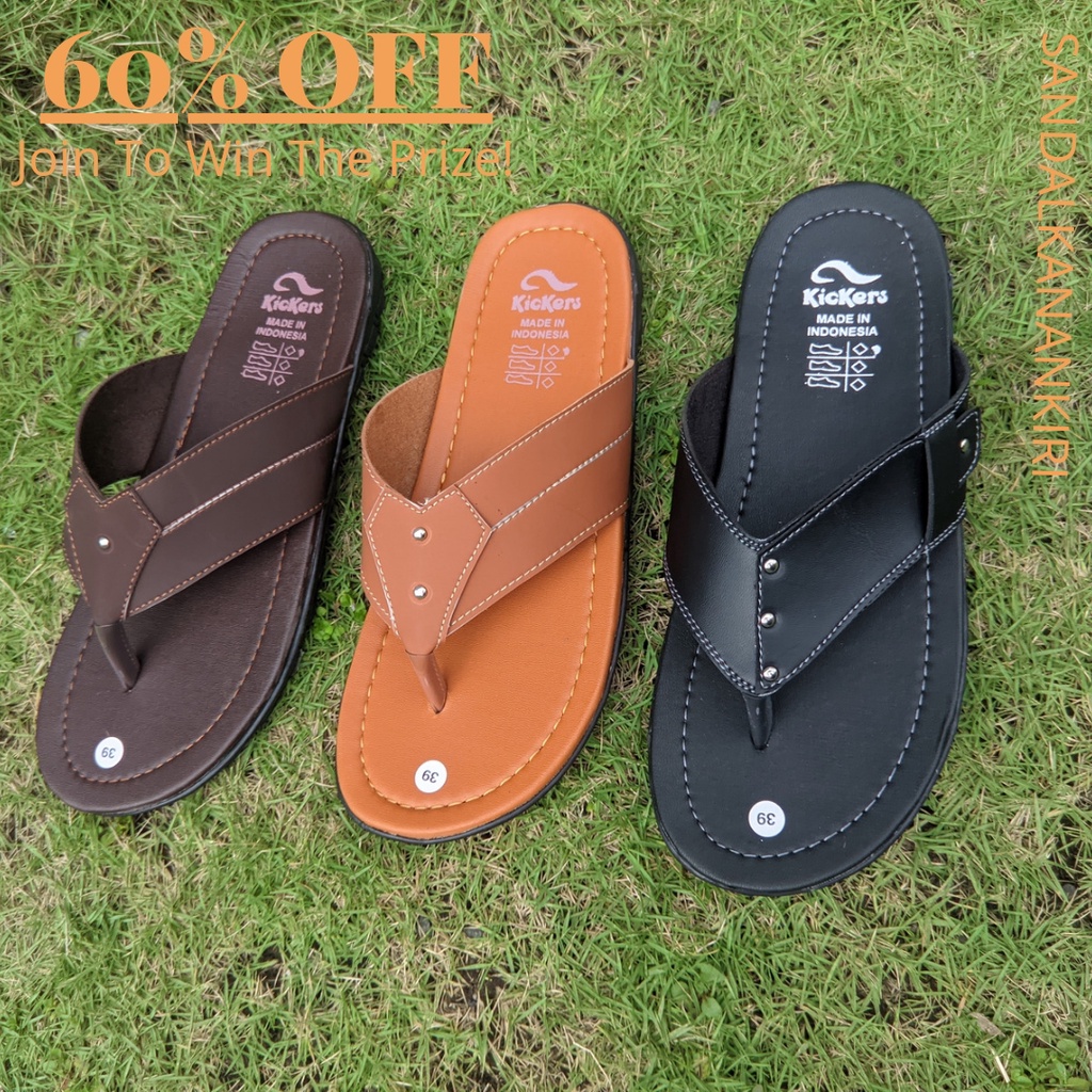 SANDAL JAPIT PRIA - Sandal Pria Kasual Kulit Sintesis Original Nyaman dikaki -546