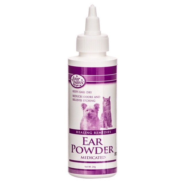 Four paws medicated ear powder 24 gr / membersihkan telinga anjing kucing