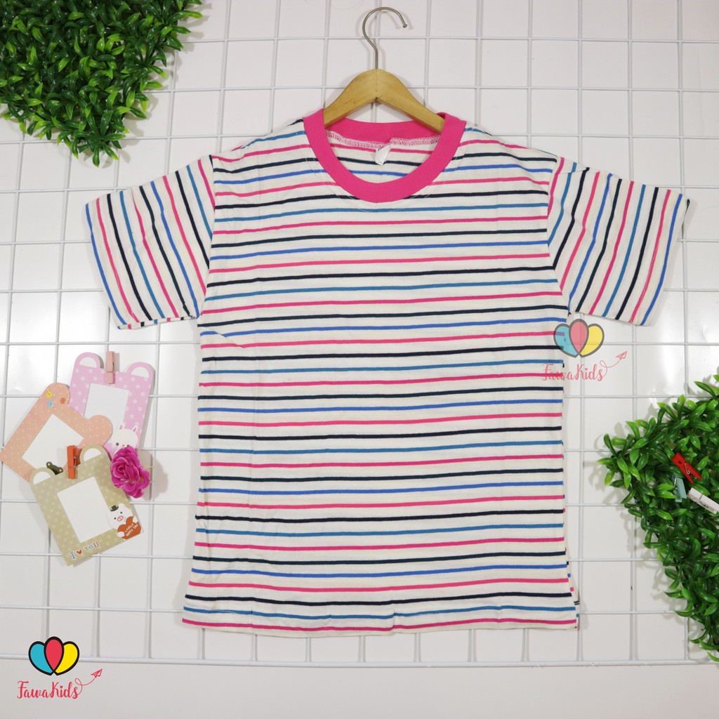 Kaos Geulis uk 5-6 th / Kaos Anak Cewek Baju Anak Kaos Salur Kaos Lengan Anak Kaos Murah