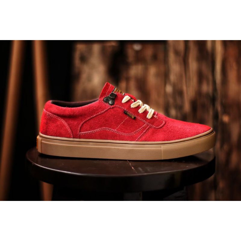 Sepatu Lokal Shoes Local Pride Cevany Gordon Low Cut Red Gum Suede