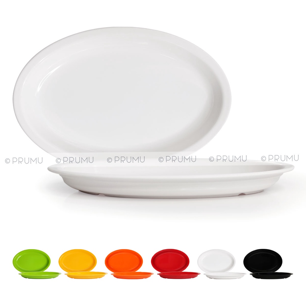 Piring Oval Melamin 8 inch - Piring Saji Melamine - Piring Lodor - Piring Cekung Kecil - po1614