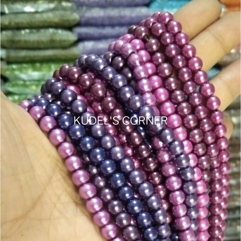 OBRAL!! mutiara berat/ mutiara sintetis/ mutsin 6mm warna khusus (per renteng)