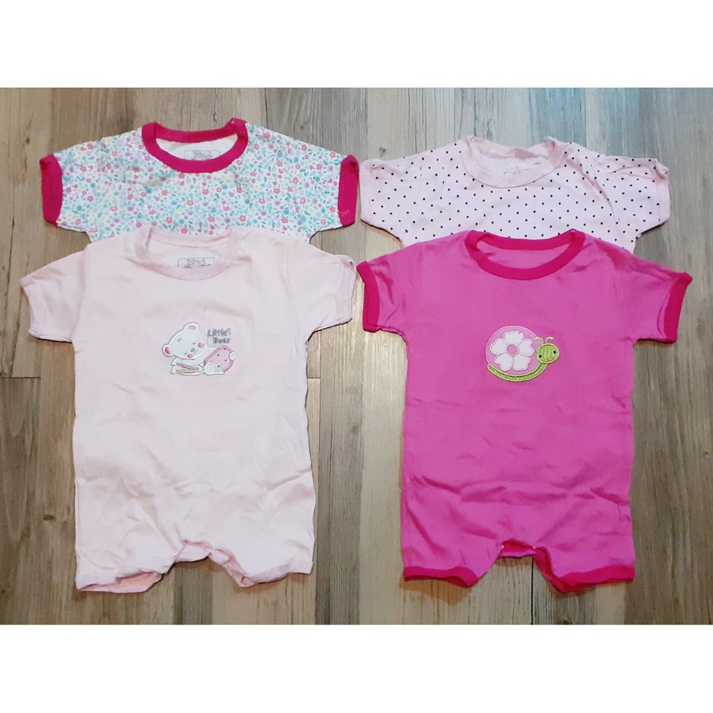 Romper Jumper Pendek Bayi 4in1/4pcs Romper Pendek Bayi Laki Laki Perempuan Reliwear